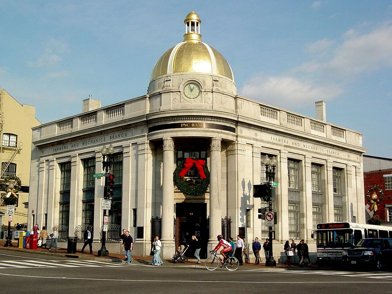 The former Riggs Bank building in Georgetown.